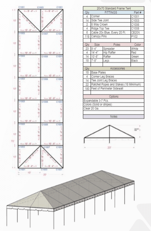 20x70 Standard Hip End Diagram 20x70 Standard Hip End Diagram