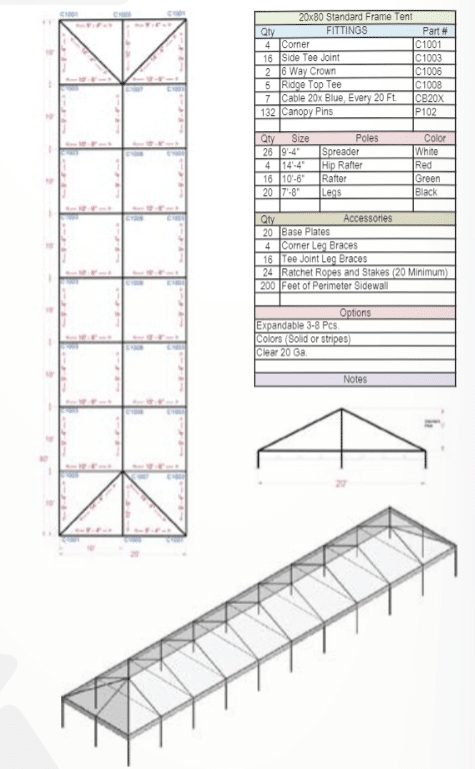 20x80 Standard Hip End Diagram 20x80 Standard Hip End Diagram