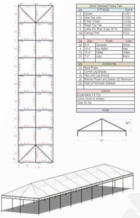 20x90 Standard Hip End Diagram 20x90 Standard Hip End Diagram