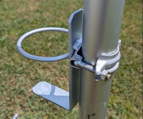 Fire extinguisher holder for tent legs Fire extinguisher holder for tent legs