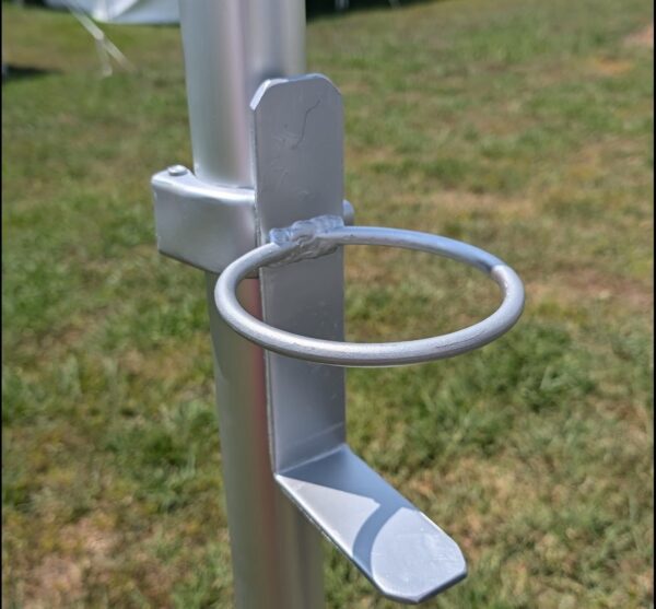 Fire extinguisher holder for tent legs Fire extinguisher holder for tent legs