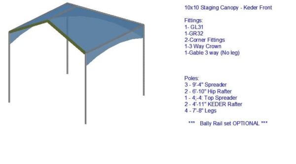 10x10 Staging Canopy Keder Tension 2022 3D Packing list 10x10 Staging Canopy Keder style