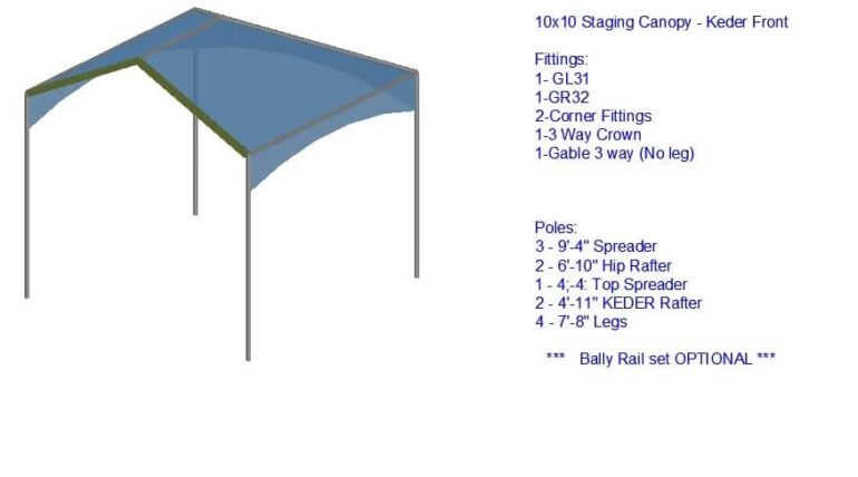 10x10 Staging Canopy Keder style