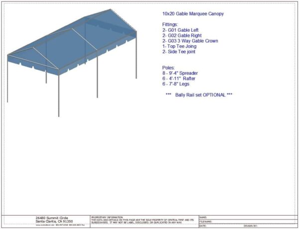 10x20 Gable Standard Valance Diagram 2022 10x10 Gable Marquee Frame Tent with standard valance