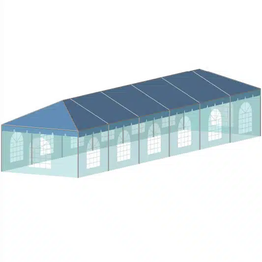 15x60 Standard Hip End Frame Tent – Central Tent
