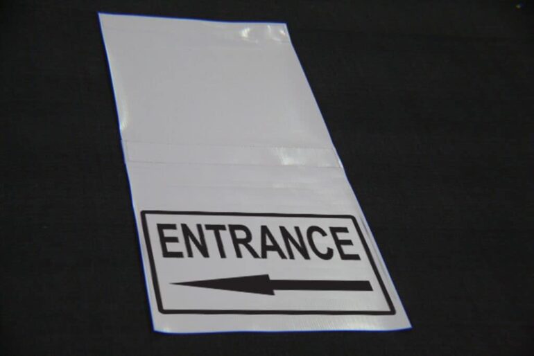 Tent Hanging Sign Entrance left