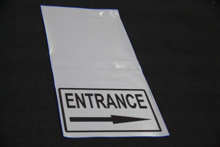 Tent Hanging Sign Entrance right