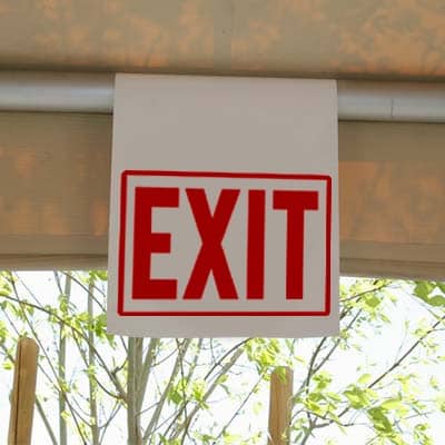 Tent Hanging Sign Exit