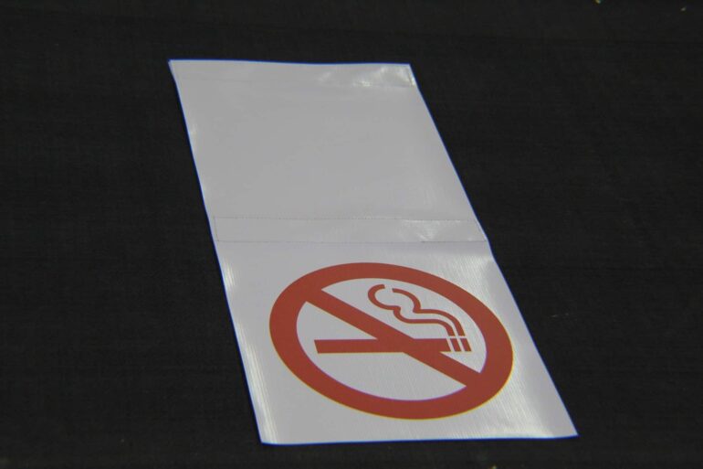 Tent Hanging Sign No Smoking Full Front