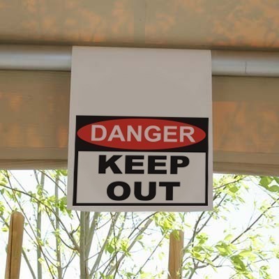 Danger - Keepout sign - A Danger - Keep out sign - Hanging Sign