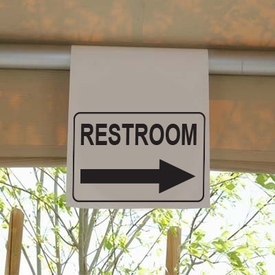 Hanging Sign Restroom Arrow Right Hanging Sign Restroom Arrow Right