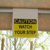 Tent-Hanging-Sign-Caution Watch your step-Full-Front-1024x683 - B CAUTION - Watch your step hanging sign