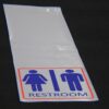 Restroom hanging sign