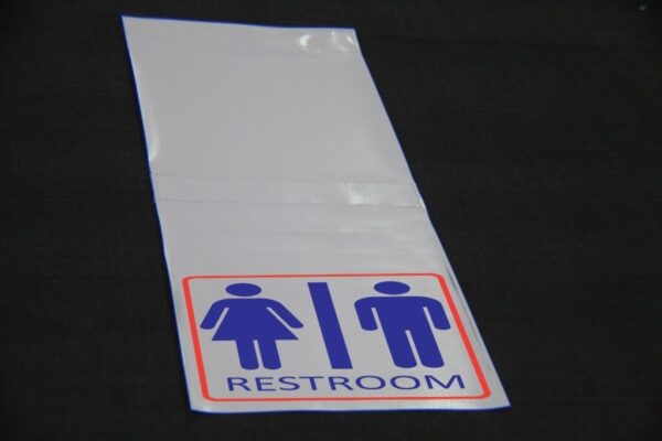 Restroom hanging sign Restroom hanging sign