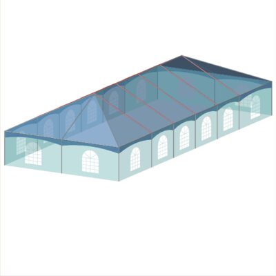 30x70 Keder 3D Illustration 30x70 Quick Track Keder Frame Tent