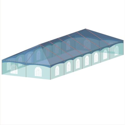30x80 Keder 3D Illustration 30x80 Quick Track Keder Frame Tent