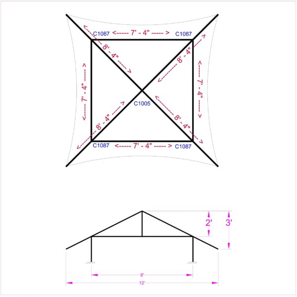 Aspire 8x8-12x12 Top Side Aspire 8x8-12x12 Tent